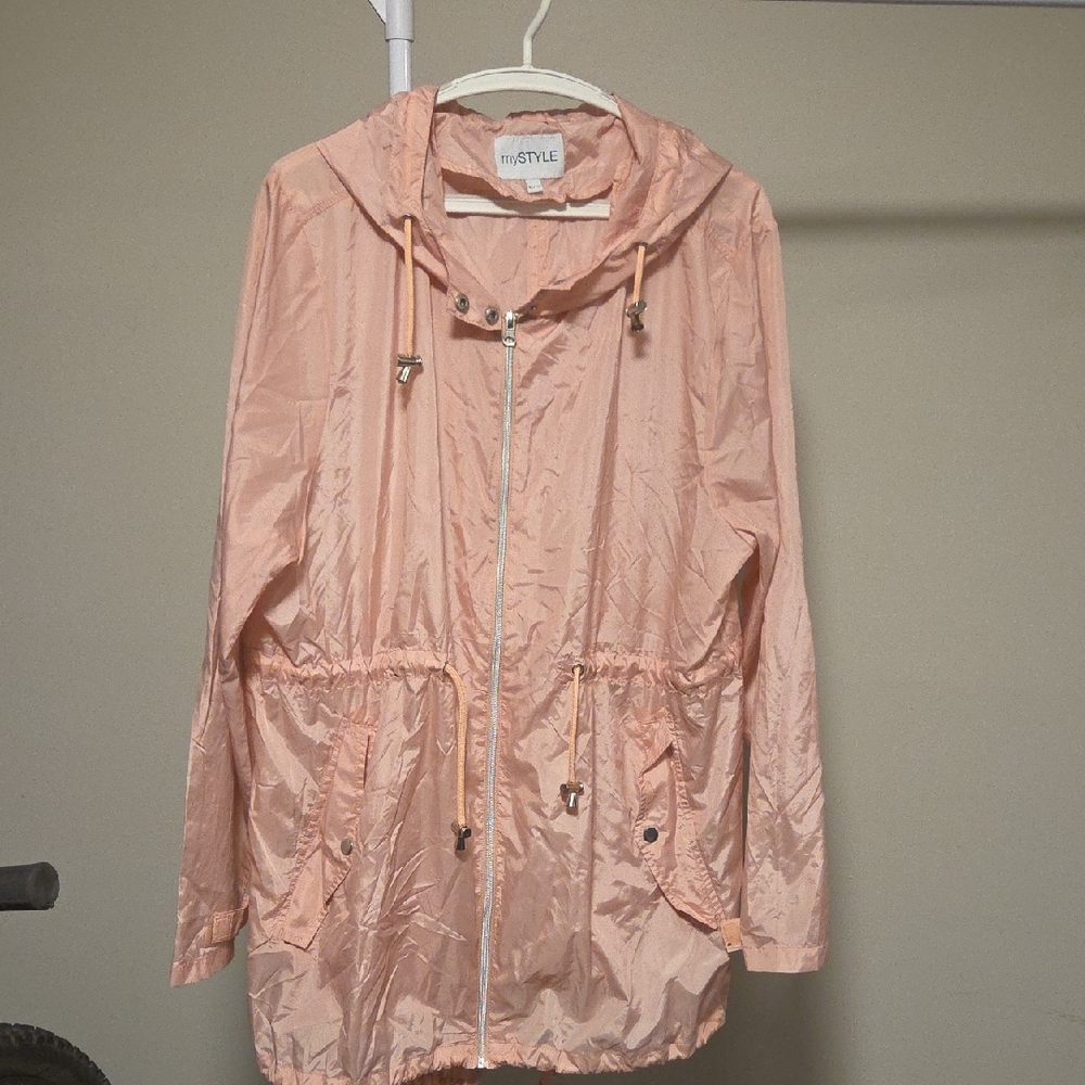 mySTYLE Women's Lightweight Pink Windbreaker Jacket Size XL